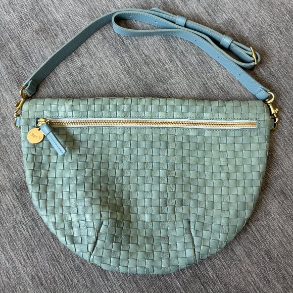 Clare V Handbags - NEW RARE Clare V Grande Fanny Turquoise Woven Leather Checker